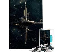 Rompecabezas para Adultos 1000 Piezas de la Estación Espacial Internacional en la Noche Estrellada Juguete Educativo e Intelectual Divertido y Original Regalo Ideal para cumpleaños (tamaño 38x26cm)