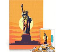 Rompecabezas para Adultos 1000 Piezas de la Estatua de la Libertad Juego de ingenio interacción Entre Padres e Hijos fortalece el Amor Entre Parejas 38x26cm