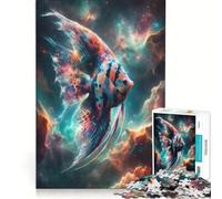 Rompecabezas para Adultos: 1000 Piezas de la Nebulosa Cósmica y el Pez Ángel Juegos Divertidos para ejercitar la Mente y Las Manos, y Fortalecer el Amor en Pareja 38x52cm