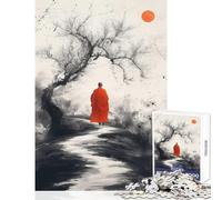 Rompecabezas para Adultos: 1000 Piezas de la Ruta del Monje Juguete Educativo Regalo de cumpleaños Juego Imposible con póster a Juego y Hoja de Trivia 38x26cm