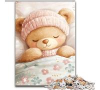 Rompecabezas para Adultos, 1000 Piezas de Madera con diseño de Osito de Peluche durmiendo, Ideal para divertirse en Familia Vacaciones y cumpleaños Tamaño 50x75cm