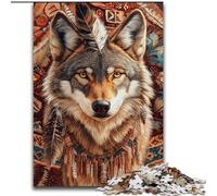 Rompecabezas para Adultos, 1000 Piezas de Madera de Lobo tótem, 50x75cm, Ideal para decoración del hogar, cumpleaños, Fiestas y Regalos