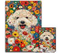 Rompecabezas para Adultos, 1000 Piezas de Madera de Perro Feliz, diseño intrincado para Adolescentes, decoración DIY y diversión para estimular el Cerebro, 50x75cm