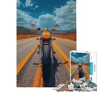 Rompecabezas para Adultos 1000 Piezas de Motocicletas en una Carretera del Desierto Rompecabezas prácticos para Adultos Ideal para Pasar el Tiempo en casa Durante Las Vacaciones Regalo de cumpleaños