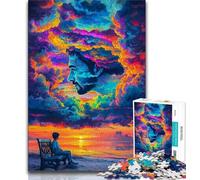 Rompecabezas para Adultos, 1000 Piezas de Nubes de Colores con rostros Humanos para Adolescentes, Toda la Familia a Partir de 14 años (tamaño 75x50cm)