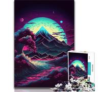 Rompecabezas para Adultos 1000 Piezas de Olas del océano japonesas para Adolescentes Juego desafiante Juguetes decoración de Pared cumpleaños y Navidad 38x26cm