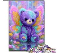 Rompecabezas para Adultos: 1000 Piezas de Osito de Peluche y Mariposa (26x38cm), Ideal para el Cerebro y la decoración del hogar, Fiestas