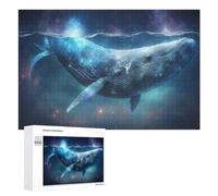 Rompecabezas para adultos, 1000 piezas de papel pintado de ballena en el espacio, 4 juegos relajantes, análisis y lógica, regalos únicos de cumpleaños y Navidad, 1000 unidades