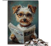 Rompecabezas para Adultos, 1000 Piezas de Perro Leyendo periódico, desafiante Rompecabezas para Adolescentes, decoración del hogar o Regalo, 50x75cm