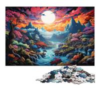Rompecabezas para Adultos 1000 Piezas de Pintura de paisajes japoneses de fantasía Rompecabezas de Papel para niños y Adultos Juguete Educativo de Aprendizaje (38 x 26 cm)