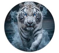 Rompecabezas para Adultos, 1000 Piezas de Tigre Redondo de Papel, Ideal para Decorar y estimular el Cerebro, Regalos navideños 67,5 x 67,5 cm