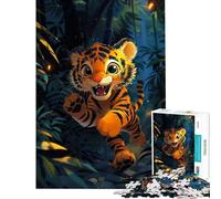 Rompecabezas para Adultos 1000 Piezas de un Adorable Cachorro de Tigre en la Jungla Un Reto para completar Juguetes educativos de Bricolaje para Mayores de 14 años Juego de Rompecabezas Incluido