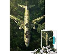 Rompecabezas para Adultos 1000 Piezas de un avión Estrellado en la Jungla Juego práctico para Pasar el rato Durante Las Vacaciones Regalo de cumpleaños (Tamaño 38x26cm)