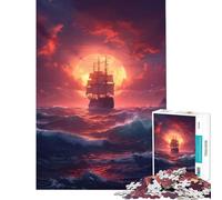 Rompecabezas para Adultos 1000 Piezas de un Barco Pirata Divertidas Actividades en casa Una Obra de Arte Juegos relajantes Apto para Mayores de 14 años (38x52cm)