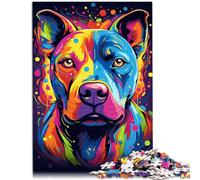 Rompecabezas para adultos 1000 piezas de un maravilloso perro pitbull decoración del hogar rompecabezas juguetes 10.27 pulgadas x 14.96 pulgadas con piezas de forma aleatoria totalmente encajables