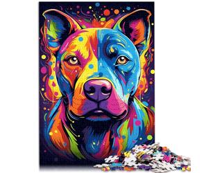 Rompecabezas para adultos 1000 piezas de un maravilloso perro pitbull decoración del hogar rompecabezas juguetes 10.27 pulgadas x 14.96 pulgadas con piezas de forma aleatoria totalmente encajables