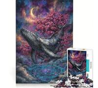 Rompecabezas para Adultos 1000 Piezas de una Ballena en un Paisaje Celestial de ensueño Juegos Divertidos para Relajarse y Fortalecer el Amor en Pareja 38x52cm