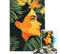 Rompecabezas para Adultos 1000 Piezas de una Mujer Entre follaje Tropical Un Reto para completar Juguetes educativos de Bricolaje para Mayores de 14 años Juego de Rompecabezas Incluido (38x52cm)