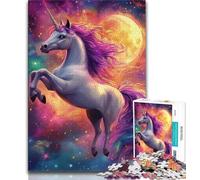 Rompecabezas para Adultos 1000 Piezas de Unicornios de Colores Ideal para el Aprendizaje y el Regalo Familiar 75x50cm