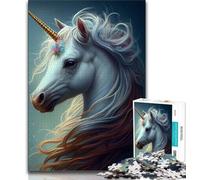 Rompecabezas para Adultos 1000 Piezas de Unicornios Hermosos Rompecabezas para Adolescentes Juego desafiante Juguetes decoración de Pared cumpleaños y Navidad 38x26cm