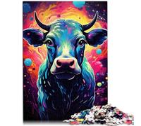 Rompecabezas para adultos, 1000 piezas de vacas coloridas, la competencia de velocidad manual es ideal como regalo para toda la familia de 19.7 x 29.5 pulgadas