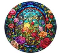 Rompecabezas para Adultos, 1000 Piezas de vidrieras de jardín, Rompecabezas difíciles para Adultos, decoración artística, Juguete de Inteligencia para Juegos Familiares en Interiores 67,5 x 67,5 cm