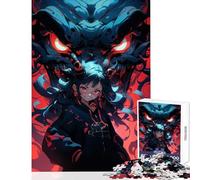 Rompecabezas para Adultos 1000 Piezas decoración de Pared de Juguete de Chica de Anime con dragón Regalos y Juguetes educativos con póster a Juego y Hoja de Trivia (38x26cm)