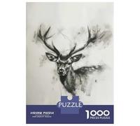 Rompecabezas para Adultos 1000 Piezas Deer Head In Charcoal Rompecabezas Juegos Relajantes Corte De Precisión Cumpleaños Y Navidad 38x26cm/1000pcs