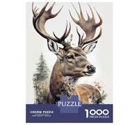 Rompecabezas para Adultos 1000 Piezas Deer Nature Animal Forest Rompecabezas para Adolescentes Juegos Relajantes Una Obra De Arte Cumpleaños Y Navidad 52x38cm/1000pcs