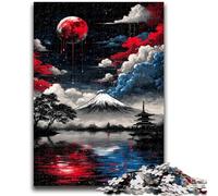 Rompecabezas para Adultos 1000 Piezas del mágico Monte Fuji, Juego Educativo Familiar, Regalo Ideal para Toda la Familia a Partir de 14 años, 26x38cm