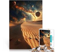 Rompecabezas para Adultos 1000 Piezas Desierto bajo el Cielo cósmico Juego de ingenio con Piezas de Formas aleatorias Que se entrelazan Completamente 50x70cm