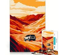 Rompecabezas para Adultos 1000 Piezas Desierto Todoterreno Arte Minimalista Arte de Borde Premium Juguete de Habilidades cognitivas Juego Casual Juego de cumpleaños Divertido (38x52cm)
