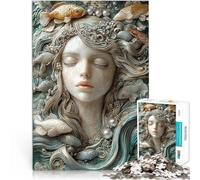 Rompecabezas para Adultos 1000 Piezas Diosa del mar Serena Juguete Educativo Intelectual descompresor Mejorar el Amor Entre Parejas 38x26cm