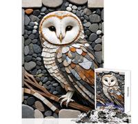 Rompecabezas para Adultos 1000 Piezas diseño de búho de Piedra Mosaico decoración del hogar Juguetes Regalos y Juegos Familiares Adecuado para decoración de Escritorio tamaño 38x26cm