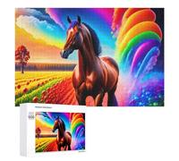 Rompecabezas para adultos, 1000 piezas, diseño de caballo arcoíris, escena de fantasía, para adolescentes, juguetes antiestrés, regalos para mujeres, actividades divertidas en casa, 1000 piezas
