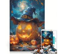 Rompecabezas para Adultos, 1000 Piezas, diseño de Calabaza de Halloween con Sombrero, Juguetes antiestrés, Corte de precisión, Toda la Familia 38x52cm
