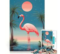 Rompecabezas para Adultos, 1000 Piezas, diseño de flamencos Rosas Tropicales, Juego de Ajuste, Rompecabezas para ejercitar la Mente, Regalo Divertido y Relajante, (50x75cm)