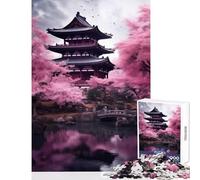 Rompecabezas para Adultos 1000 Piezas diseño de Flor de Cerezo Juguete artístico japonés decoración de Pared Regalo de Amigo Secreto para Juego Educativo Ayuda a ejercitar el Cerebro tamaño 50x75cm