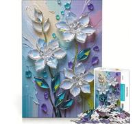 Rompecabezas para Adultos, 1000 Piezas, diseño de Flores de Cristal, Juego Familiar, decoración del hogar, con Piezas de Formas aleatorias Que encajan Perfectamente 38x26cm