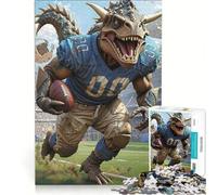 Rompecabezas para Adultos, 1000 Piezas, diseño de fútbol Americano, Dinosaurios y Otros Elementos Juguetes antiestrés con Corte de precisión Toda la Familia 38x26cm