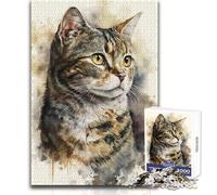 Rompecabezas para Adultos, 1000 Piezas, diseño de Gato Americano de Pelo Duro, Juguete artístico, Juego Intelectual, decoración del hogar, Regalo de Amigo Secreto, tamaño 50x75cm