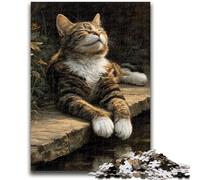Rompecabezas para Adultos, 1000 Piezas, diseño de Gato, Juegos educativos, decoración del hogar, Juego Educativo para cumpleaños y Navidad, 26x38cm