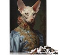 Rompecabezas para adultos, 1000 piezas, diseño de la Reina del Gato Sphynx, rompecabezas creativo, juego de descompresión, 1000 piezas (75 x 50 cm)