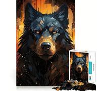 Rompecabezas para Adultos,1000 Piezas,diseño de Lobo Negro,Corte preciso,Juguete de construcción,Tiempo de Ocio,Juego artístico de cumpleaños 38x26cm