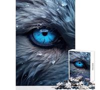 Rompecabezas para Adultos 1000 Piezas diseño de Ojo de Lobo Azul para decoración del hogar Juguetes Ideas de Regalo Juego de ingenio para fomentar el Amor en Pareja tamaño 38x52cm