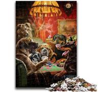 Rompecabezas para Adultos, 1000 Piezas, diseño de Perro Jugando al póquer, Juegos educativos, decoración del hogar, Juego Educativo para cumpleaños y Navidad, 50x75cm