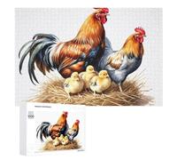 Rompecabezas para adultos, 1000 piezas, diseño de pollo, familia de pollos, rompecabezas para adolescentes, juego para decoración del hogar, cumpleaños único y regalos, 1000 unidades
