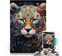 Rompecabezas para adultos, 1000 piezas, diseño de tigres de animales cósmicos, rompecabezas educativo de 10.3 x 14.9 pulgadas, regalo para cumpleaños