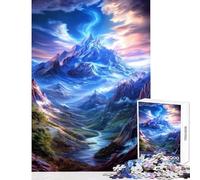 Rompecabezas para Adultos 1000 Piezas diseño de Valle místico de montaña Familia con póster a Juego y Hoja de Trivia 38x26cm
