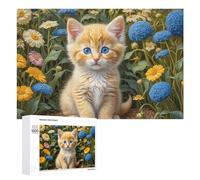 Rompecabezas para adultos, 1000 piezas, diseño floral, jardín, gatito, adolescentes, juguetes antiestrés, regalos para mujeres, actividades divertidas en casa, 1000 piezas